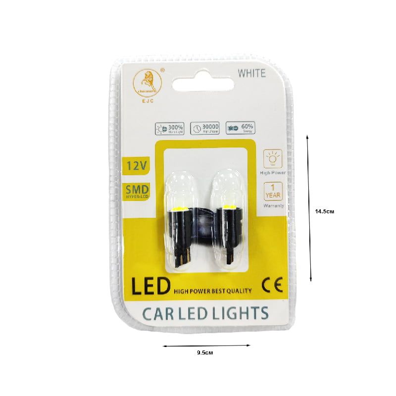EJC Λάμπες Αυτοκινήτου T10-4LED SMD LED 12v 2τμχ ψυχρό φως - LED light EJC