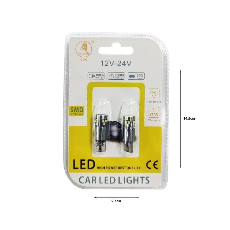 EJC Λάμπες Αυτοκινήτου T10-2016-18SMD 12v 2τμχ ψυχρό φως - LED light EJC