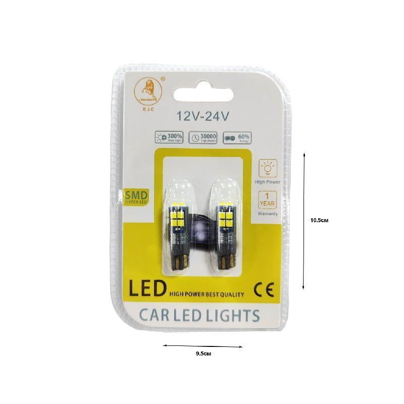 EJC Λάμπες Αυτοκινήτου T10-10 SMD 12v 2τμχ ψυχρό φως - LED light OEM