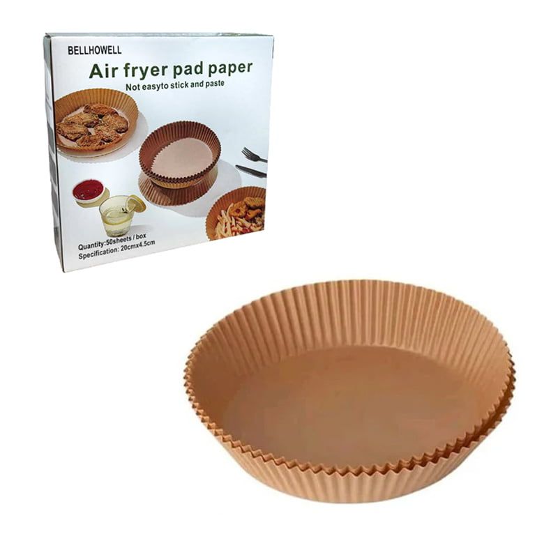 Bellhowell Αντικολλητικό Χαρτί για Air Fryer 50τμχ - Air fryer pad paper 50pcs OEM
