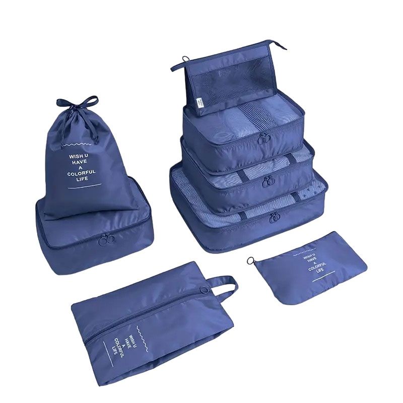 Σετ ταξιδιού με 7τμχ οργάνωση τσάντας - Portable Travel Storage Bag Set 7pcs - Γκρι OEM