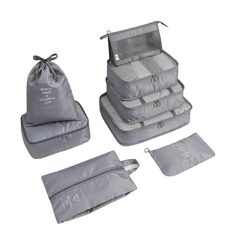Σετ ταξιδιού με 7τμχ οργάνωση τσάντας - Portable Travel Storage Bag Set 7pcs - Μαύρο OEM