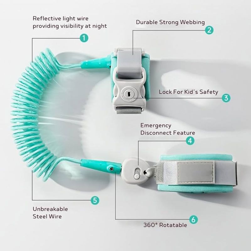 Προστατευτικό Ασφαλείας για τη Βόλτα - Reflective Strap with Antiloss Rope - Ροζ OEM