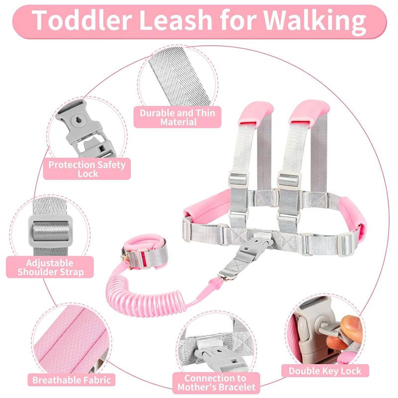 Προστατευτικό Ασφαλείας για τη Βόλτα - Reflective Strap with Antiloss Rope - Ροζ OEM