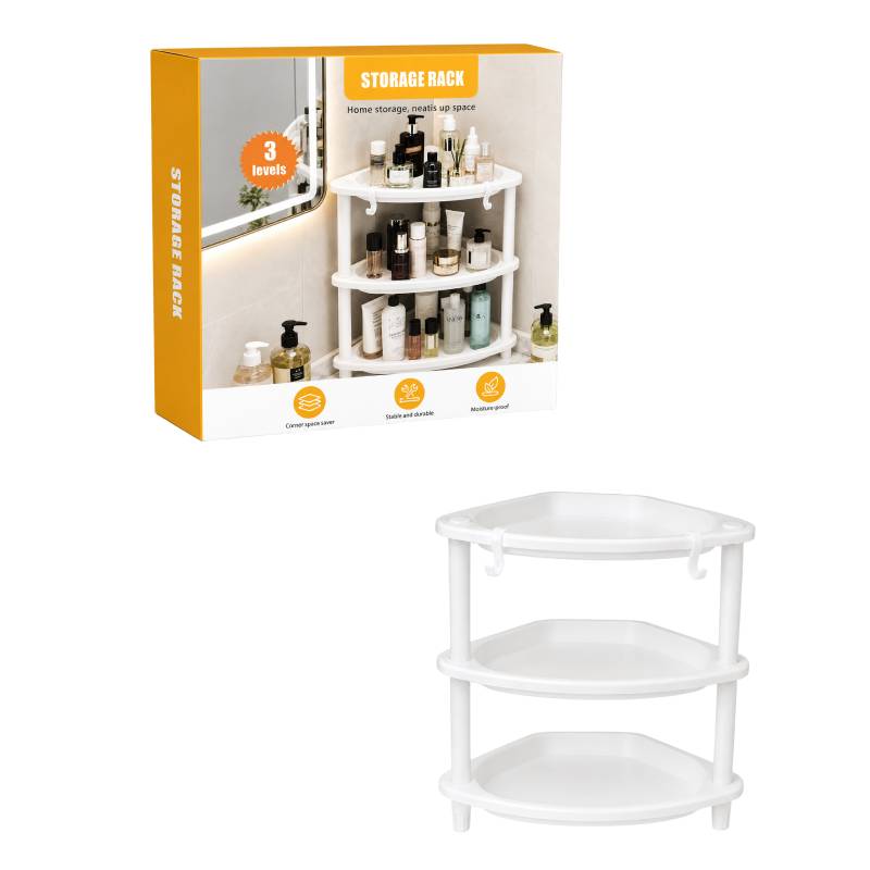 Γωνιακή Ραφιέρα Μπάνιου 3 Επιπέδων - 3-Tier Corner Bathroom Storage Rack OEM