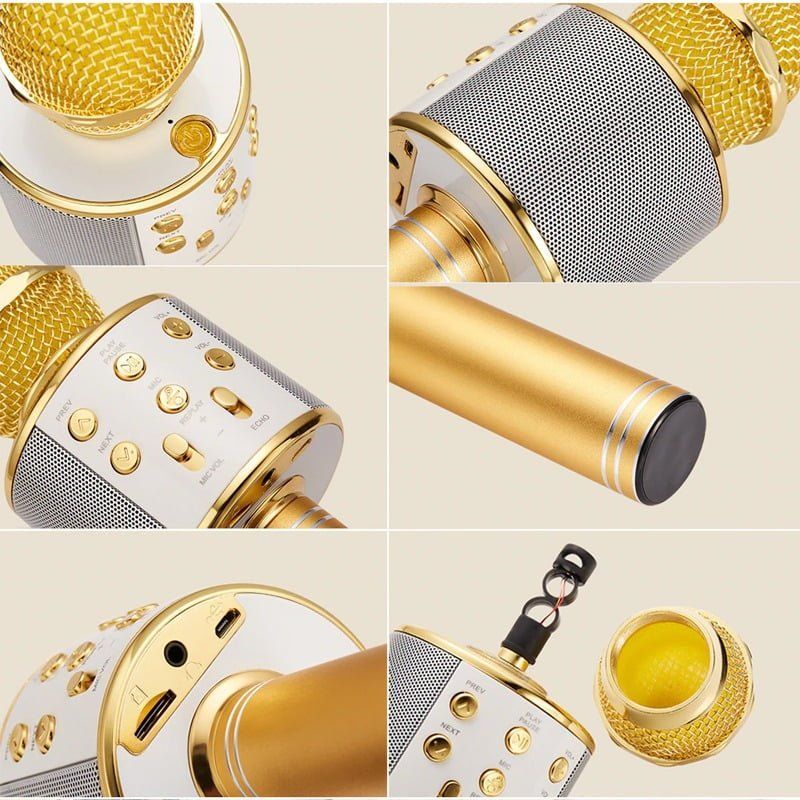 Ασύρματο Μικρόφωνο Καραόκε Bluetooth Με Ηχείο WS-858 - Wireless Microphone USB Speaker Karaoke Recording - Μαύρο OEM