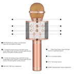 Ασύρματο Μικρόφωνο Καραόκε Bluetooth Με Ηχείο WS-858 - Wireless Microphone USB Speaker Karaoke Recording - Ροζ χρυσό OEM