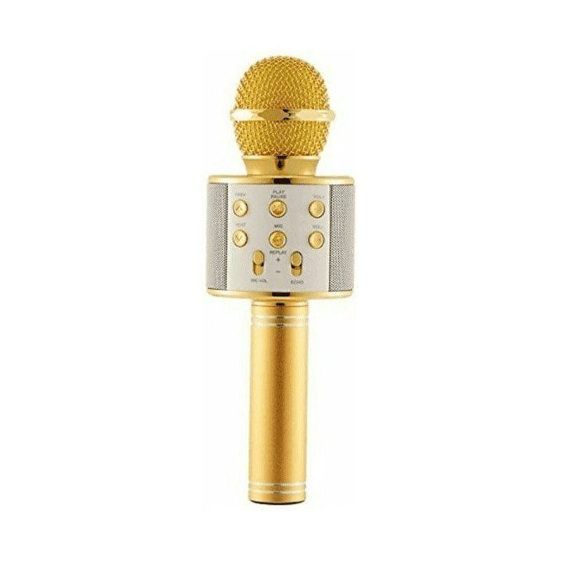 Ασύρματο Μικρόφωνο Καραόκε Bluetooth Με Ηχείο WS-858 - Wireless Microphone USB Speaker Karaoke Recording - Ροζ OEM