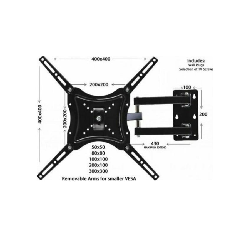 Universal Βάση τηλεόρασης τοίχου 14"-55" έως 50kg HDL-117B-2 - Universal plasma wall mount OEM