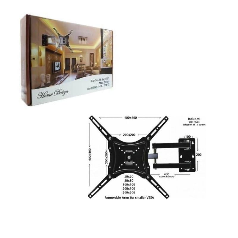 Universal Βάση τηλεόρασης τοίχου 14"-55" έως 50kg HDL-117B-2 - Universal plasma wall mount OEM