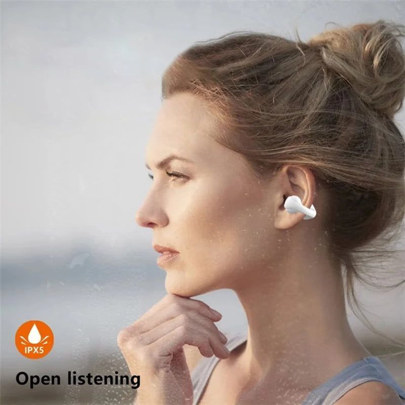 Bluetooth Handsfree Ακουστικά με Θήκη Φόρτισης F50 TWS - Wireless bluetooth earphones clip-on headset - Λευκό OEM