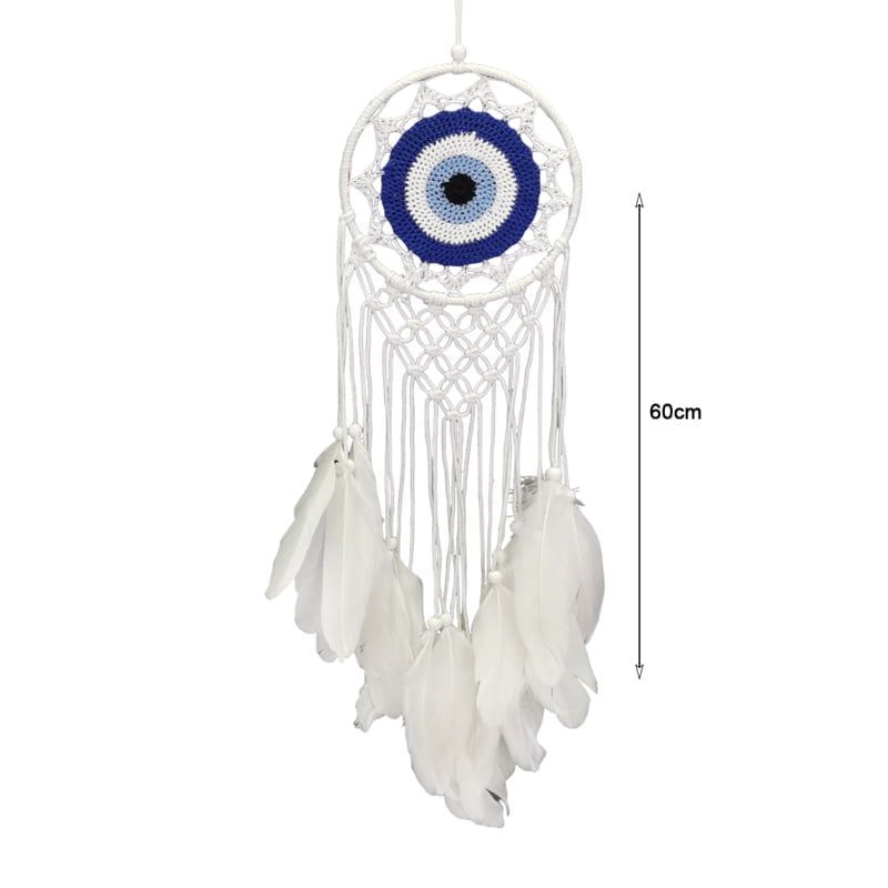 Ονειροπαγίδα μάτι 60cm - Dreamcatcher - Λευκό - Μαύρο OEM