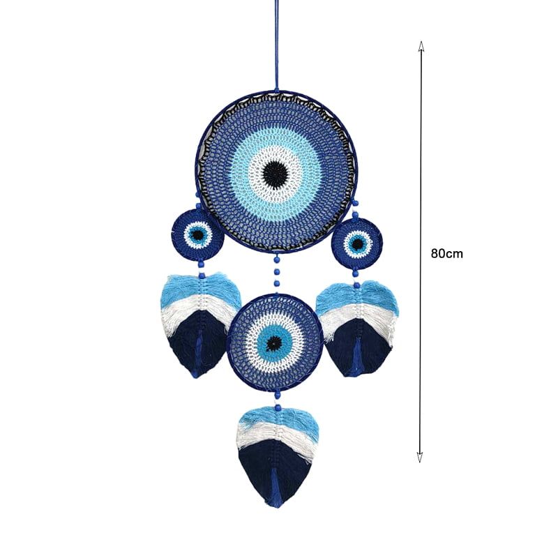 Ονειροπαγίδα 80cm - Dreamcatcher - Λευκό - Μαύρο OEM