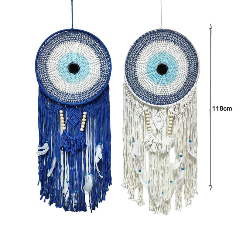 Ονειροπαγίδα 118cm - Dreamcatcher - Λευκό - Μαύρο OEM