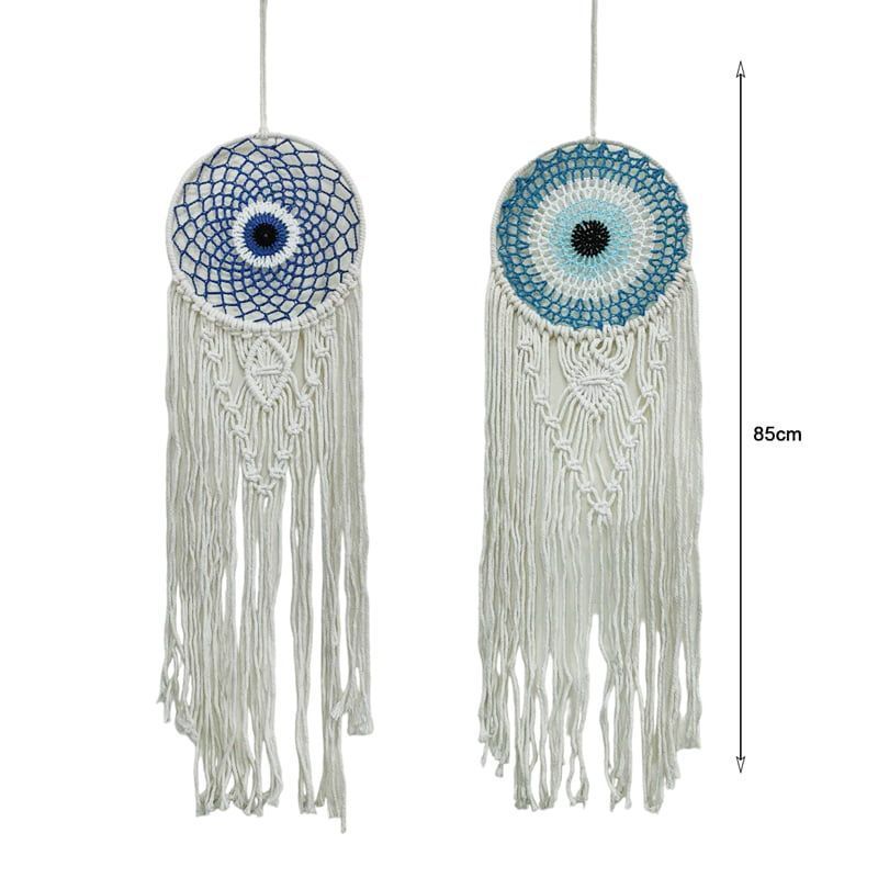 Ονειροπαγίδα 85cm - Dreamcatcher - Λευκό - Μαύρο OEM