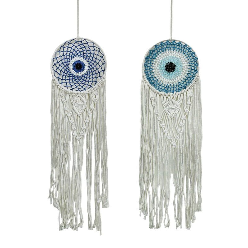Ονειροπαγίδα 85cm - Dreamcatcher - Λευκό - Μαύρο OEM