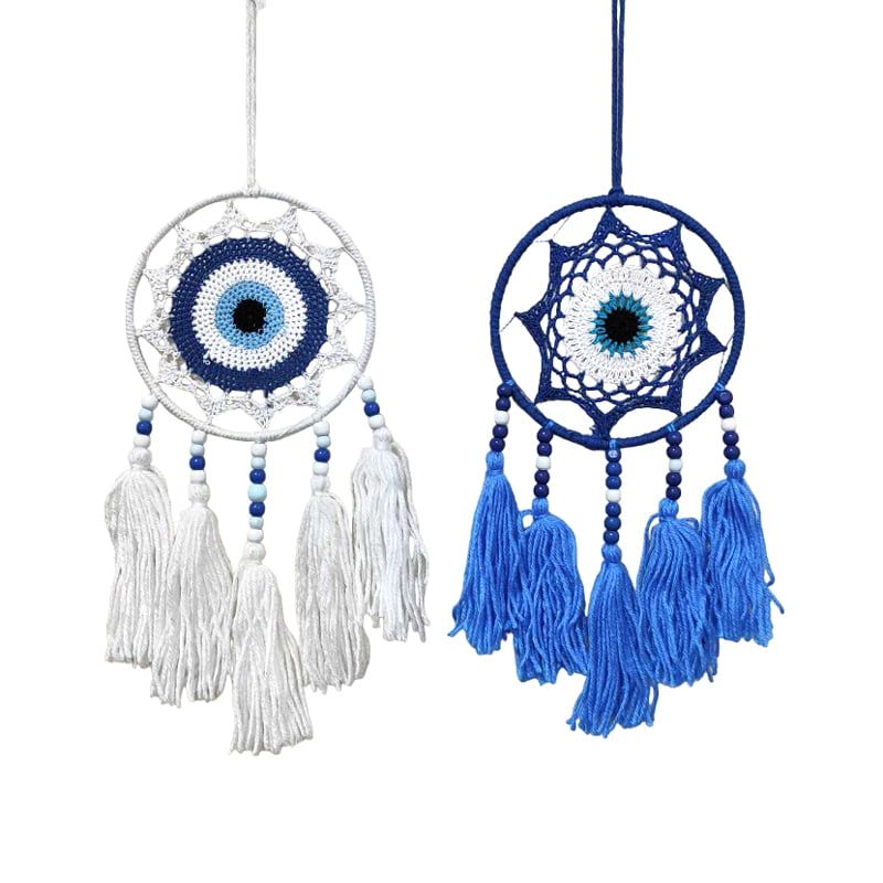 Ονειροπαγίδα 50cm - Dreamcatcher - Λευκό - Μαύρο OEM