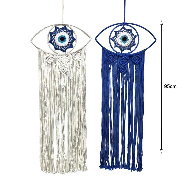 Ονειροπαγίδα 95cm - Dreamcatcher - Λευκό - Μαύρο OEM