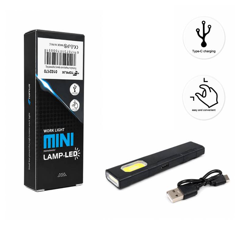 Επαναφορτιζόμενο Μαγνητικό Mini LED Φακός Εργασίας USB Type-C - Rechargeable Magnetic Mini LED Work Light USB Type-C OEM