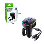 Φορτιστής Αυτοκινήτου με USB RGB 66W K11 - 2in1 Car USB charger OEM
