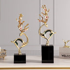 Χρυσό Διακοσμητικό με Μαρμάρινη Βάση - Gold Sculpture Decor OEM