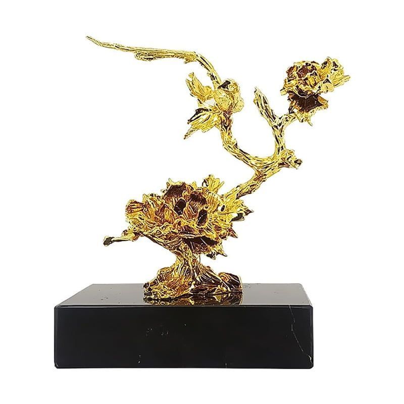 Χρυσό Διακοσμητικό με Μαρμάρινη Βάση - Gold Sculpture Decor OEM