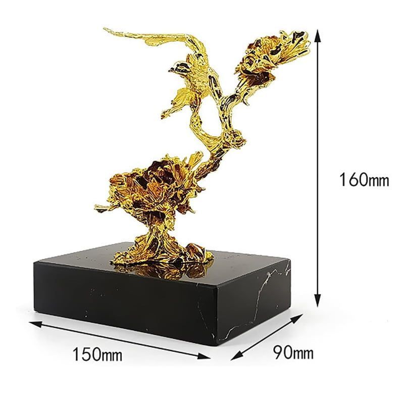 Χρυσό Διακοσμητικό με Μαρμάρινη Βάση - Gold Sculpture Decor OEM