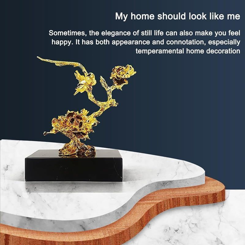 Χρυσό Διακοσμητικό με Μαρμάρινη Βάση - Gold Sculpture Decor OEM