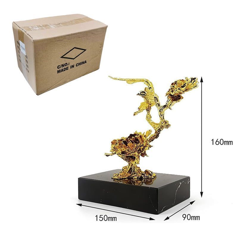 Χρυσό Διακοσμητικό με Μαρμάρινη Βάση - Gold Sculpture Decor OEM
