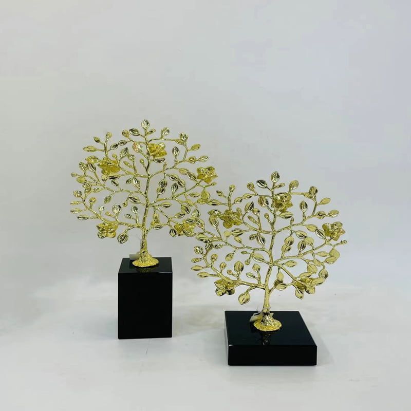 Χρυσό Διακοσμητικό με Μαρμάρινη Βάση - Gold Sculpture Decor OEM