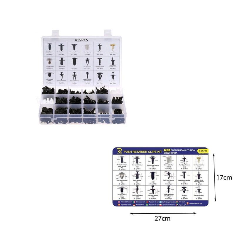 Rchang Κασετίνα με 415 pcs πλαστικά κουμπώματα – κλιπ αυτοκινήτου W06/W04375-2– Push Retainer Clips Kit Rchang