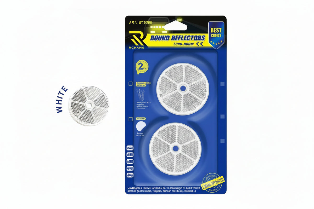 Rchang Στρογγυλοί Ανακλαστήρες 2τμχ W16300 - Round Reflectors 2pcs - Λευκό