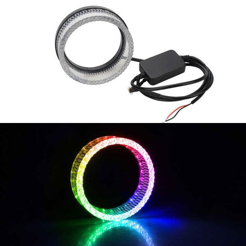 LED φωτιζόμενη στεφάνη αυτοκινήτου Angel Eyes 3" με εναλλαγή χρωμάτων– LED Car angel eyes - Άσπρο - Κίτρινο - Κόκκινο - Μπλε OEM