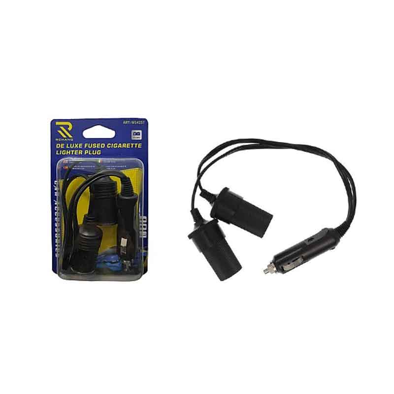 Rchang Αντάπτορας Αναπτήρα Αυτοκινήτου 41.4cm 12/24V με 2 Παροχές W14257- Fuded Cigarette Lighter Plug RCHANG