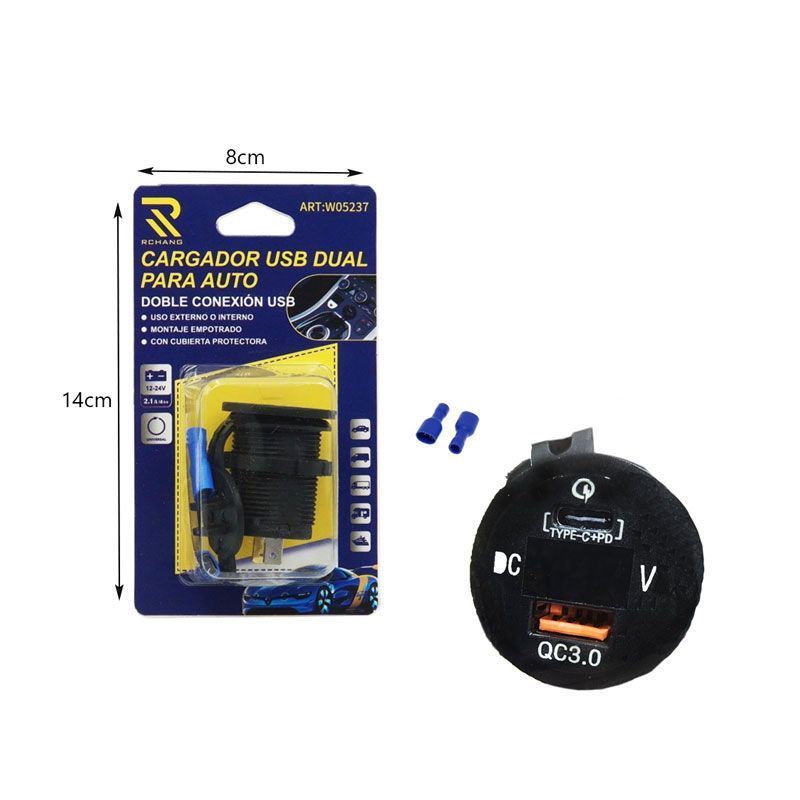 RCHANG Διπλή υποδοχή USB για το Αυτοκίνητο W10005 - Cargador USB Dual RCHANG