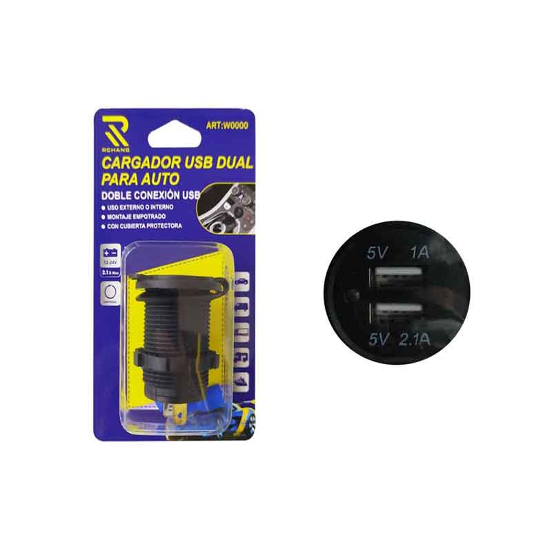 RCHANG Διπλός Φορτιστής USB Αυτοκινήτου 12–24V με Έξοδο 1A & 2.1A – Εντοιχιζόμενος W10005 - Cargador USB Dual RCHANG