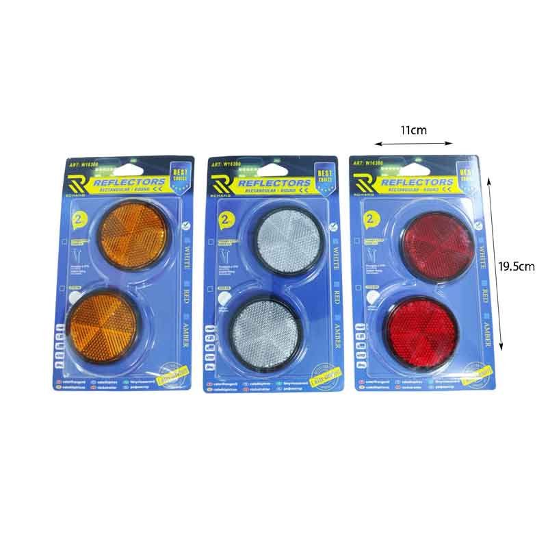 Rchang Στρογγυλοί Ανακλαστήρες 2τμχ W16300 60mm- Round Reflectors 2pcs - Κόκκινο - Λευκό - Πορτοκαλί RCHANG