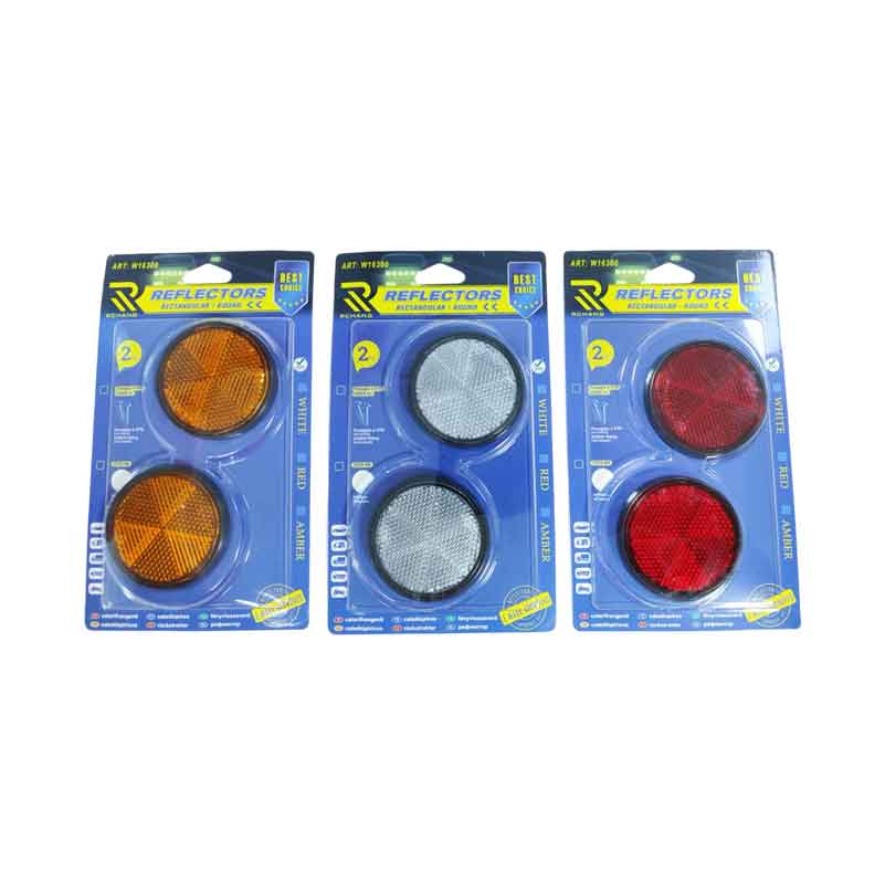 Rchang Στρογγυλοί Ανακλαστήρες 2τμχ W16300 60mm- Round Reflectors 2pcs - Κόκκινο - Λευκό - Πορτοκαλί RCHANG