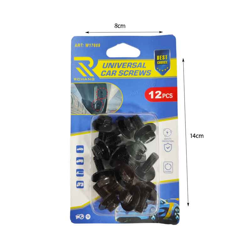 Rchang Βίδες Εξάγωνες Με Ροδέλες W17669 – Σετ 12 Τεμαχίων 7510(J202) - Car Screws RCHANG