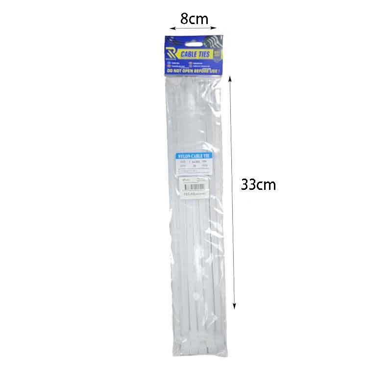Rchang Δεματικά καλωδίων 4.8x250mm 40τμχ λευκά - White Cable Ties RCHANG