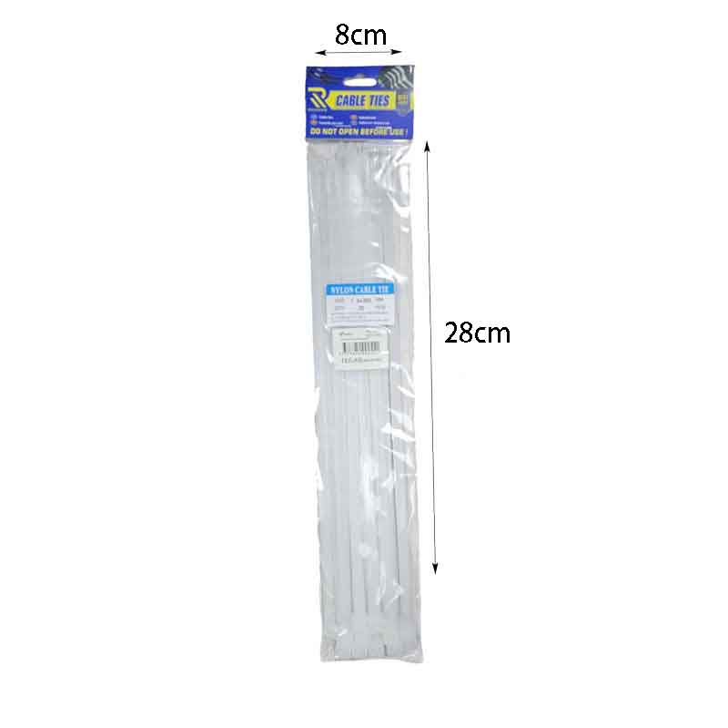 Rchang Δεματικά καλωδίων 3.6x200mm 40τμχ λευκά - White Cable Ties RCHANG