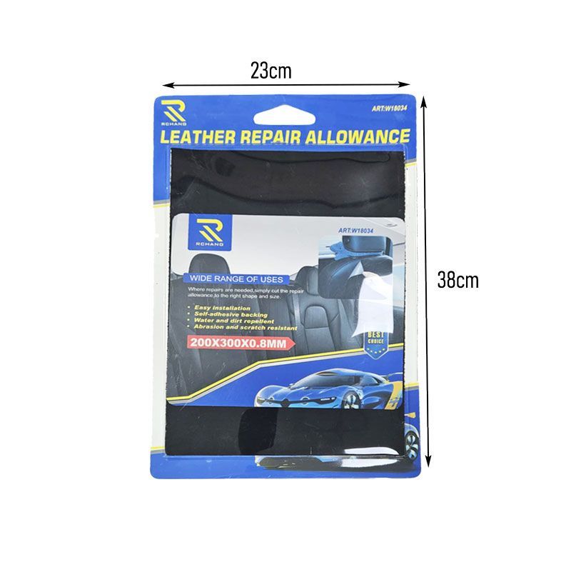 RCHANG Αυτοκόλλητο Επίθεμα Επισκευής Σουέτ Μαύρου Δέρματος 200x300x0.8mm W18034 - Leather Repair Allowance RCHANG