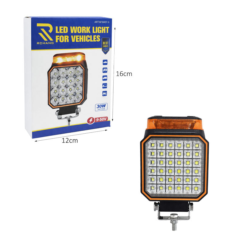 Rchang Προβολέας Εργασίας LED 30W για Οχήματα με Πορτοκαλί Φάρο W18437-5 - LED Work Light for Vehicles OEM
