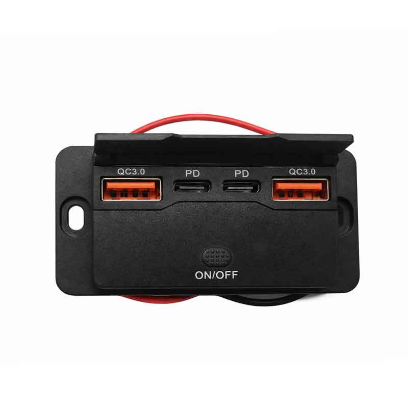 Rchang Φορτιστής Αυτοκινήτου 4 Θύρες USB QC3.0 & PD με Διακόπτη On Off – Car USB Charger QC3.0 & PD with On Off Switch OEM