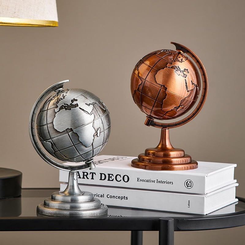 Διακοσμητικό Υδρόγειος Σφαίρα - Globe Decor - Ασημί OEM