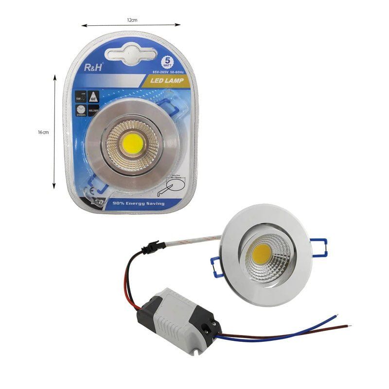 R&H LED λάμπα σποτάκι λευκό φωτισμός 5W 50-60Hz - LED lamp R&H