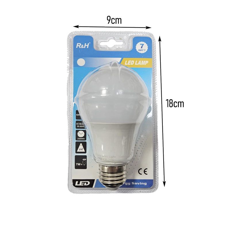 R&H Λάμπα LED E27 7W - Led Lamp - Γκρι - Εκρού OEM