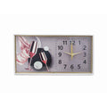 Ορθογώνιο Ρολόι Τοίχου Διακοσμητικό - Rectangular Decorative Wall Clock - Μπορντό OEM