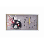 Ορθογώνιο Ρολόι Τοίχου Διακοσμητικό - Rectangular Decorative Wall Clock - Πορτοκαλί OEM