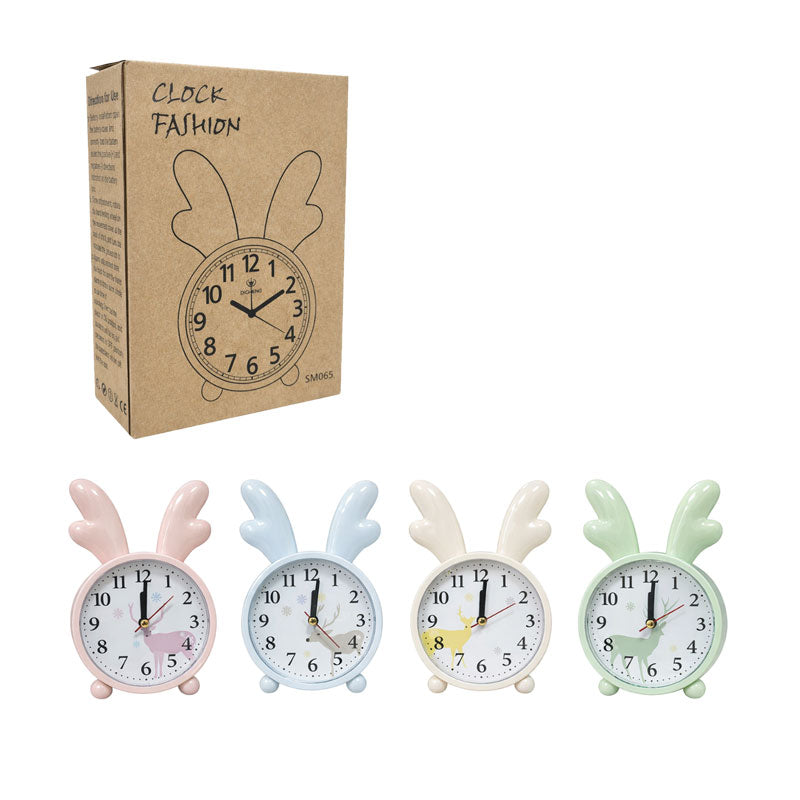 Παιδικό Επιτραπέζιο Ρολόι Με Κερατάκια – Kids Table Alarm Clock With Antlers - Γκρι - Λευκό - Μαύρο - Μπλε OEM